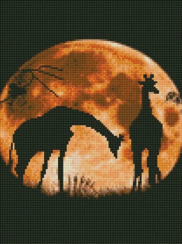 Алмазна мозаїка Strateg Жирафи на тлі місяця HX025 30х40 см (RLT23687) Алмазна мозаїка Strateg Жирафи на тлі місяця HX025 30х40 см (RLT23687)