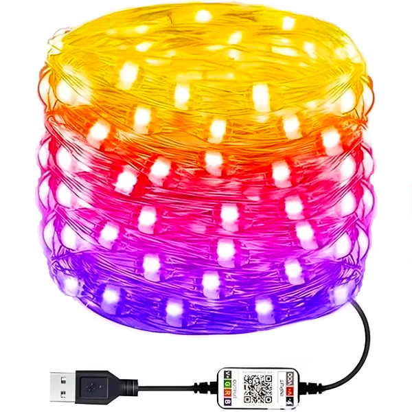 Гірлянда Крапля Роси USB RGB Bluetooth з пультом 10 м (22514761) - фото 3