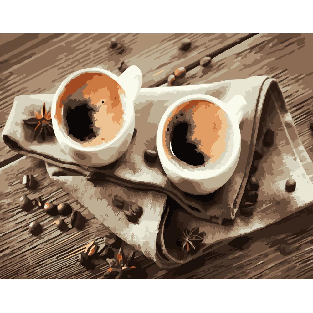 Картина по номерам Strateg Премиум Эспрессо для двоих 40x50 см (DY282)