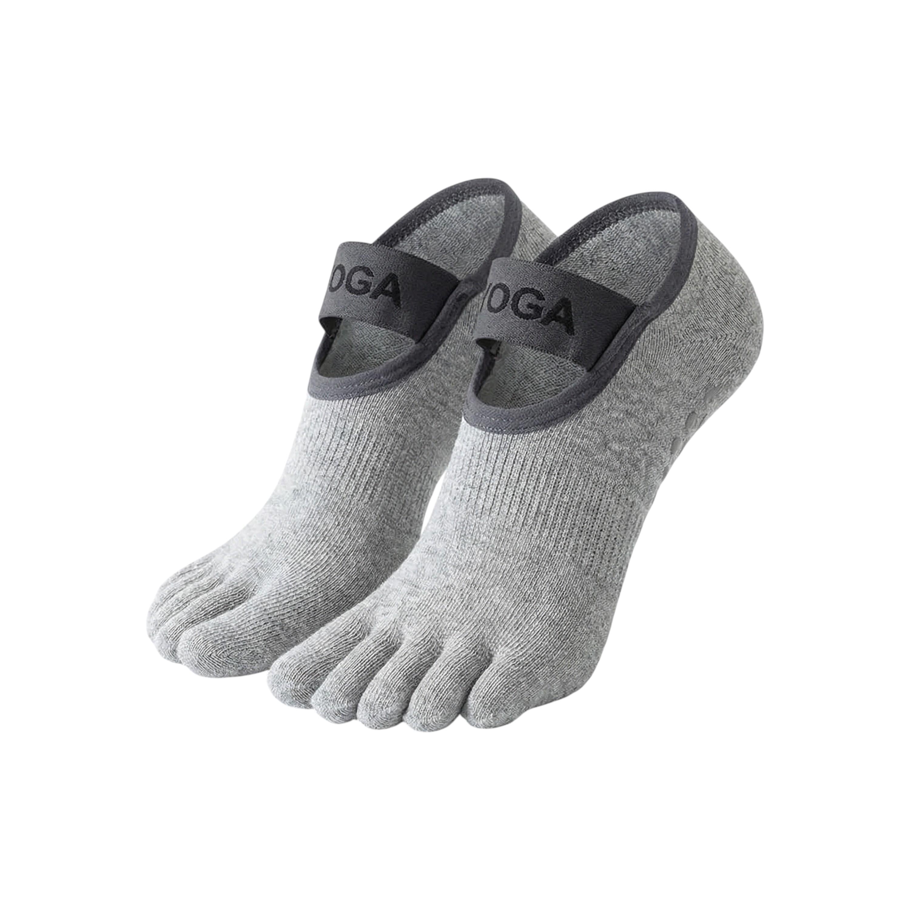 Шкарпетки для йоги та пілатесу Yoga з пальчиками Сірий (2480689523)
