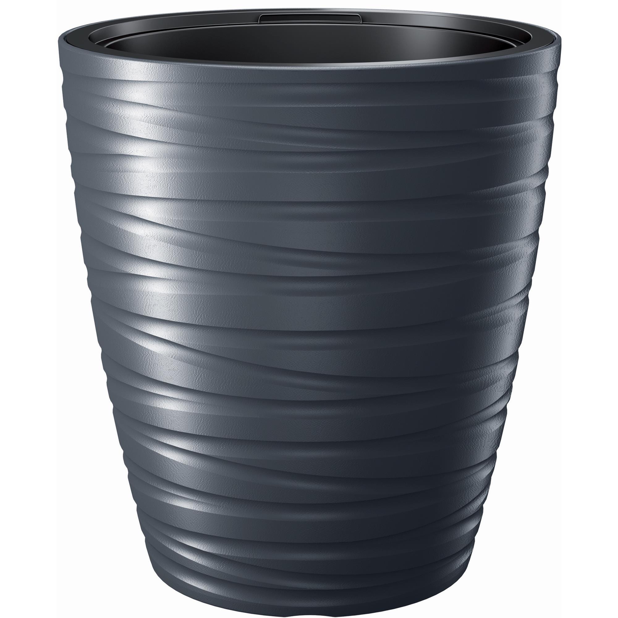Горшок для цветов Prosperplast MAZE круглый с вкладышем 48х52 см Антрацит (88772-433)