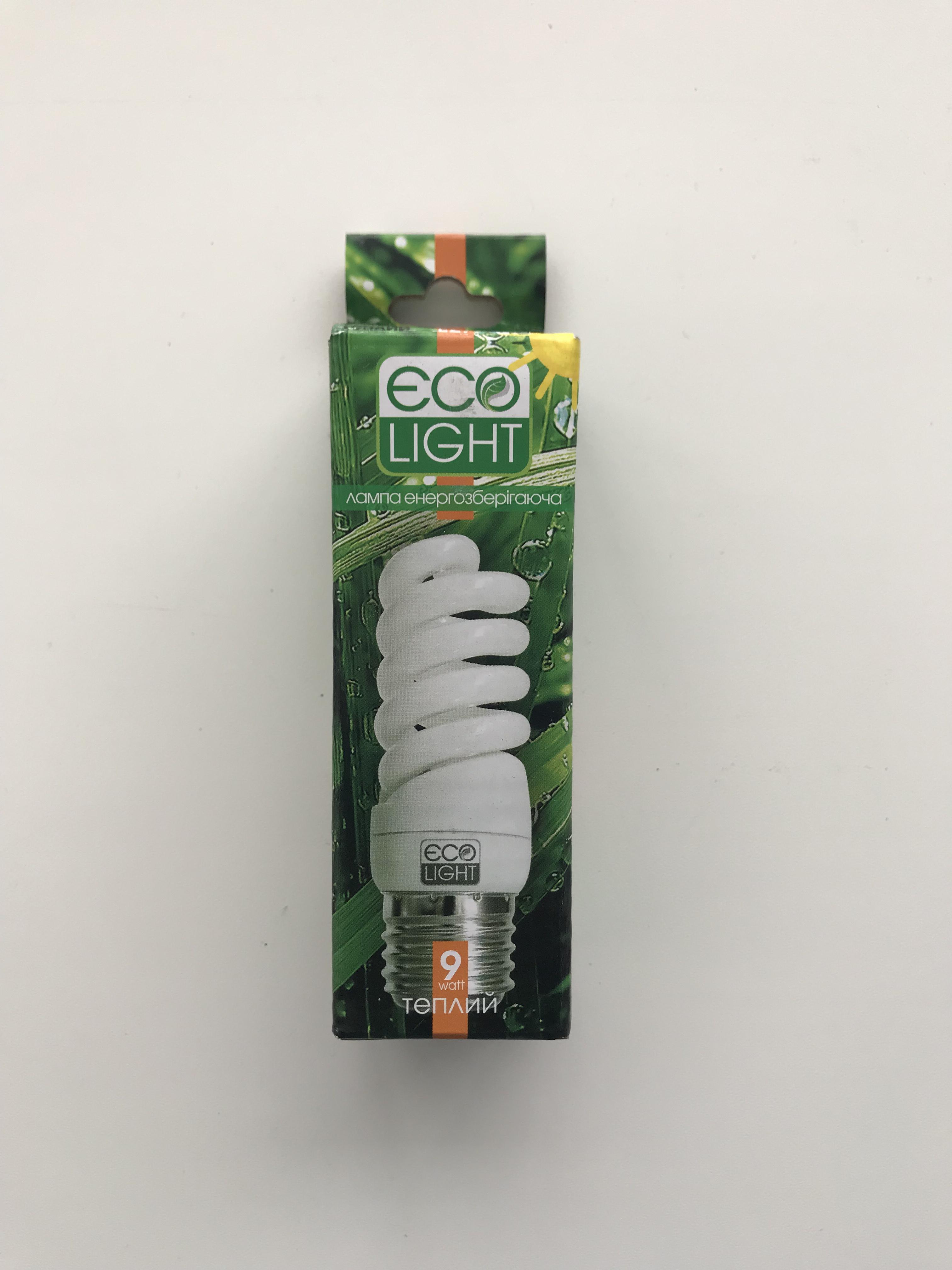 Лампа энергосберегающая Eco Light 9W 9 Вт E27 2700К Желтый теплый мягкий - фото 2