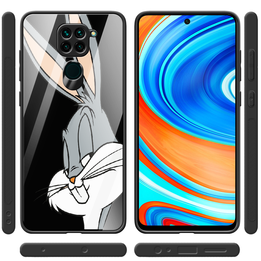 Чехол с рисунком Boxface Xiaomi Redmi Note 9 Lucky Rabbit Черный силикон со стеклом (39801-bk81-40102) - фото 2