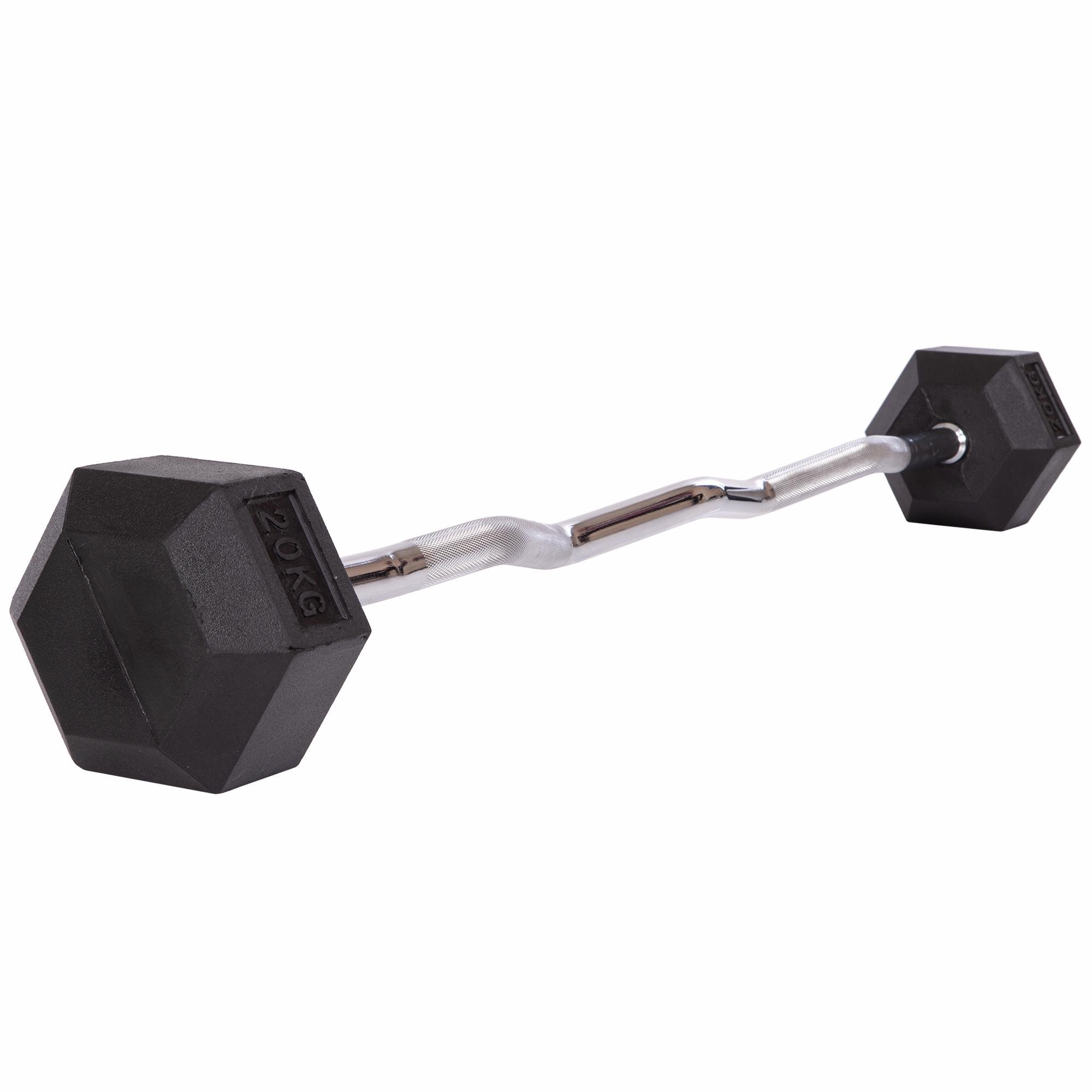 Штанга фіксована прогумована Rubber Hexagon Barbell Zelart TA-6231-20 95 см 20 кг (DR002553)