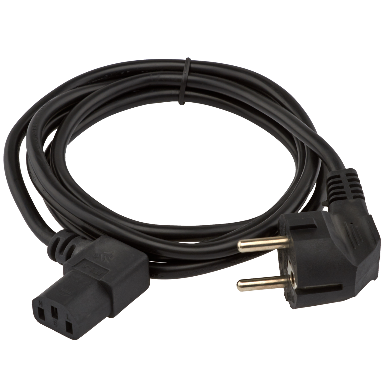 Кабель питания 220V LP CEE 7/4 C13 прямой угол 3x0,5 мм2 1,2 м
