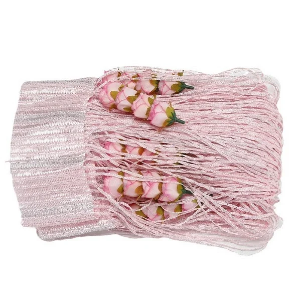 Штора-нить на дверь/окно украшена цветами Светло-розовый (C00855-2) - фото 4 Штора-нить на дверь/окно украшена цветами Светло-розовый (C00855-2) - фото 4