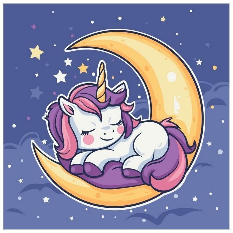 Картина по номерам ART CRAFT Единорожка в звездном сне 30x30 см (15651-AC)