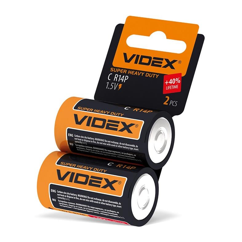 Батарейка солевая Videx R14P/C 2 шт. (25898322)