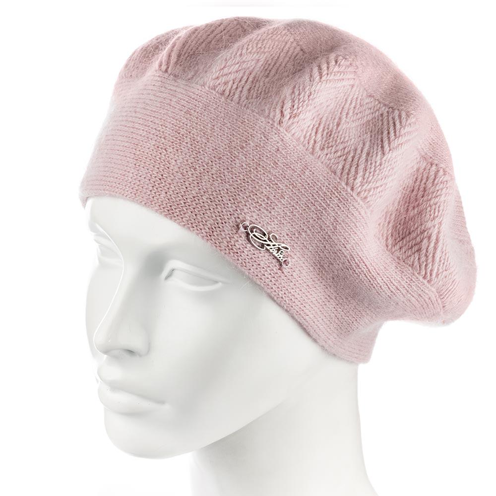 Берет ангоровый женский ATRICS WH878 one size Светлый пудровый