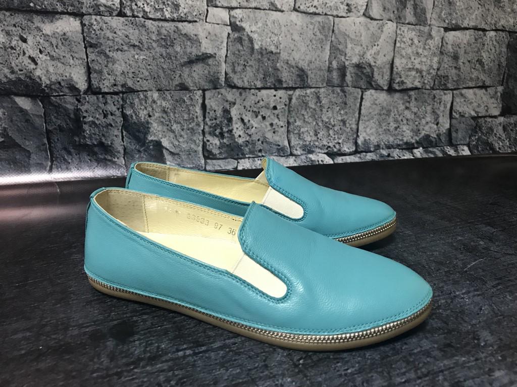 Слипоны женские кожаные Bistfor 53633/97 г. 40 Голубой (65)