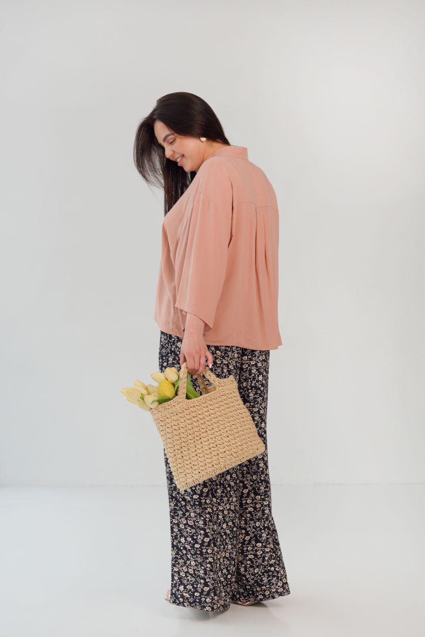 Рубашка хлопковая женская широкого покроя р. 48-50 Персиковый (14-5228 26) - фото 5 Рубашка хлопковая женская широкого покроя р. 48-50 Персиковый (14-5228 26) - фото 5