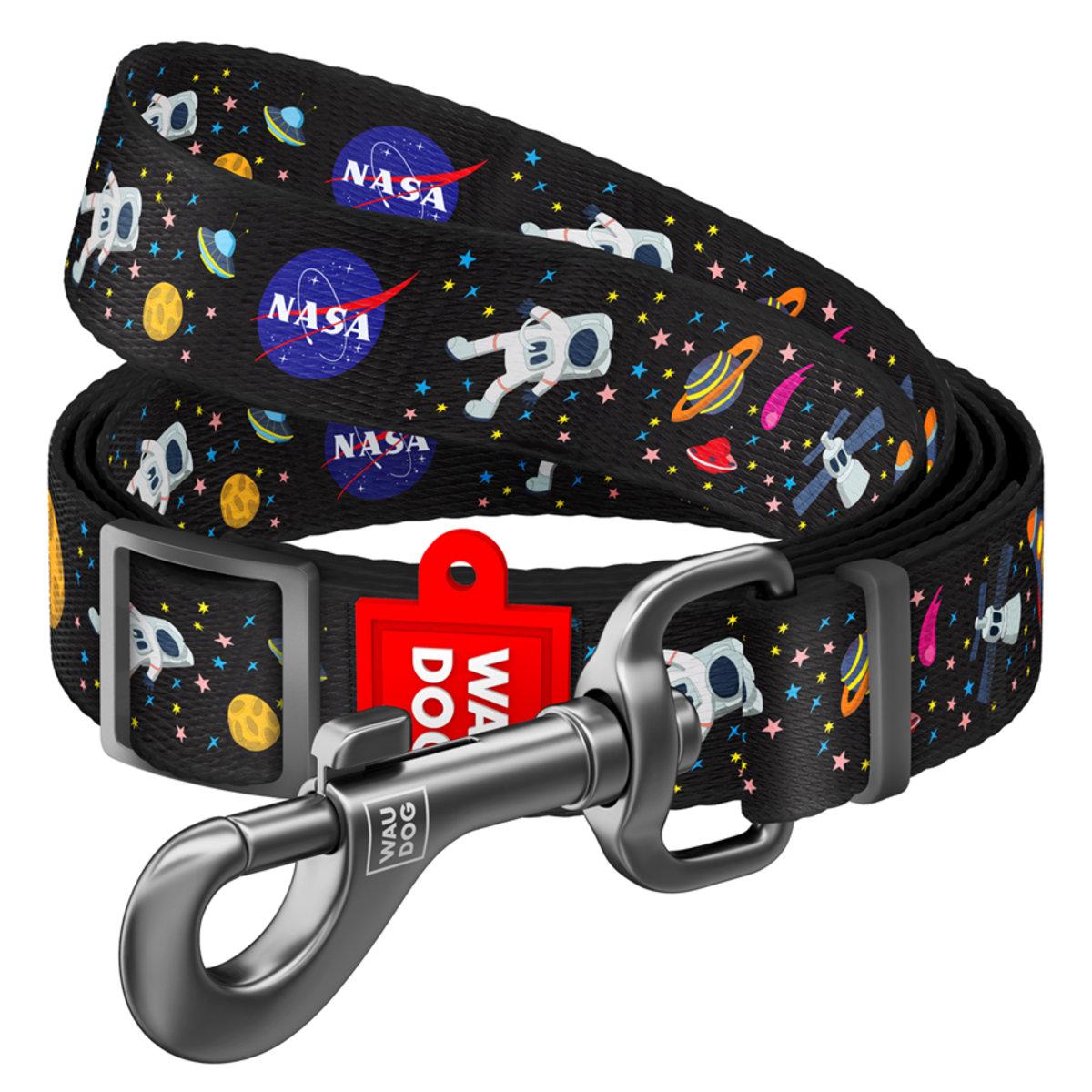 Поводок для собак WAUDOG Nylon NASA регулируемый нейлоновый 20 мм 152-183 см