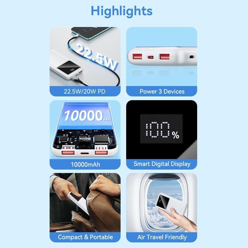 Павербанк Vention 10000 мАч 22.5W Черный (FHKB0) - фото 2 Павербанк Vention 10000 мАч 22.5W Черный (FHKB0) - фото 2