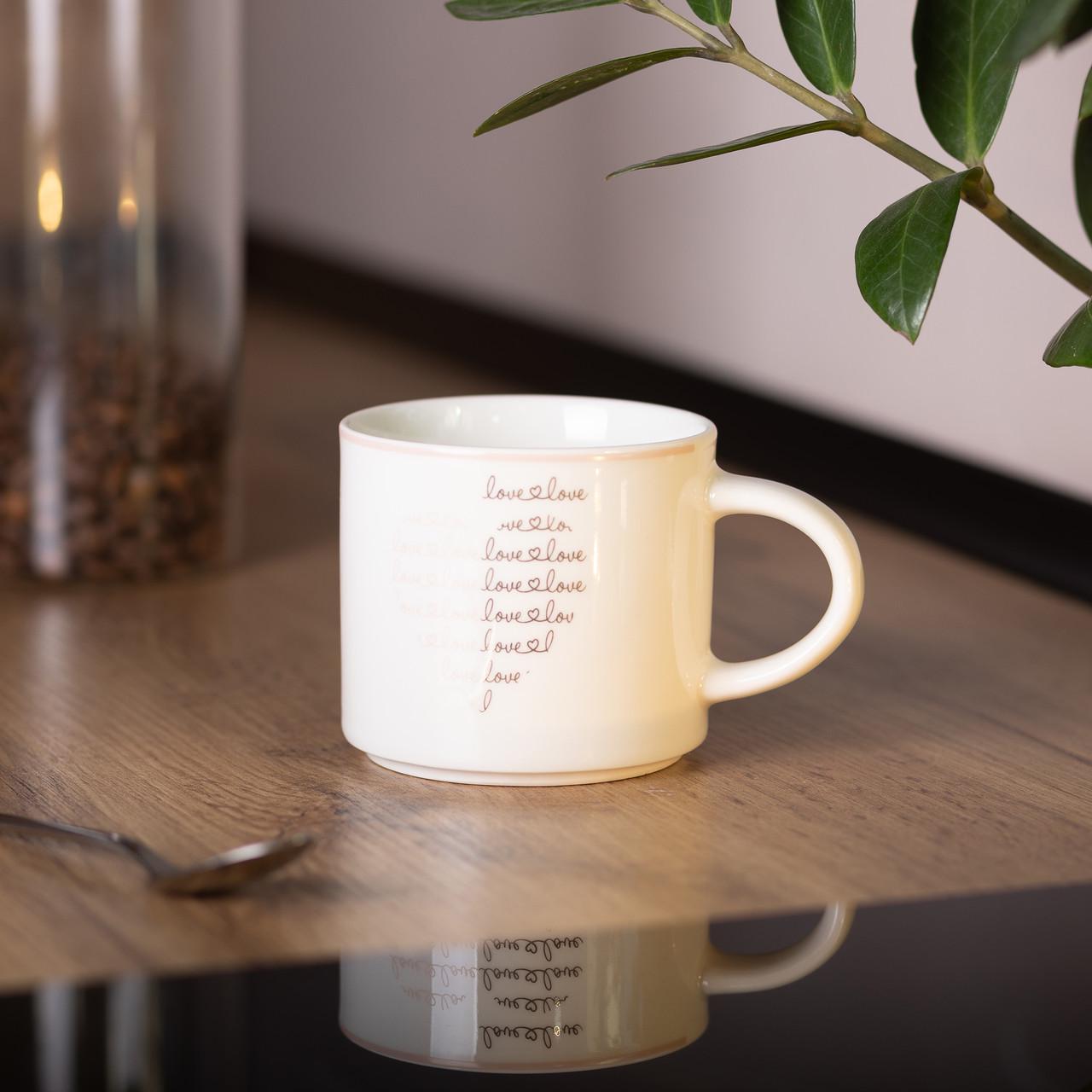 Чашка керамічна для кави та чаю 350 мл Білий - фото 4