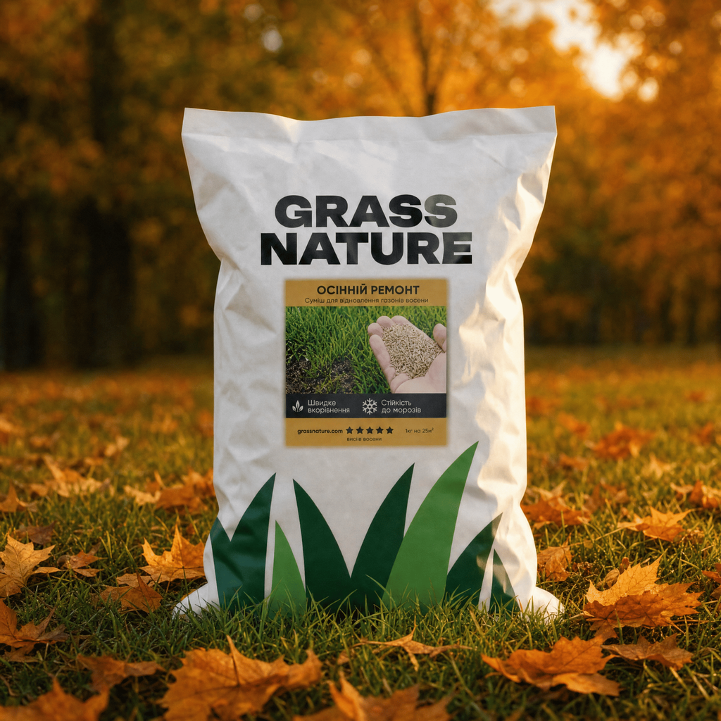 Газонна трава GrassNature Осіння ремонтна підсів і відновлення 1 кг (3222111501)