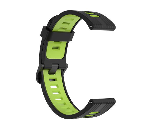 Ремешок Sport Silicone для Amazfit GTR 3 Pro/GTR 4/GTS 4 20 мм Черный/Зеленый