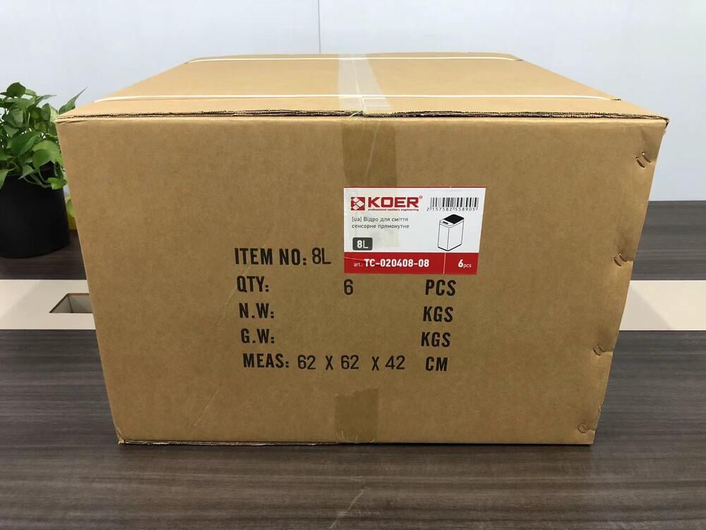 Відро для сміття KOER TC-020408-08 8 л з сенсорне прямокутне Білий (KR5589) - фото 9 Відро для сміття KOER TC-020408-08 8 л з сенсорне прямокутне Білий (KR5589) - фото 9