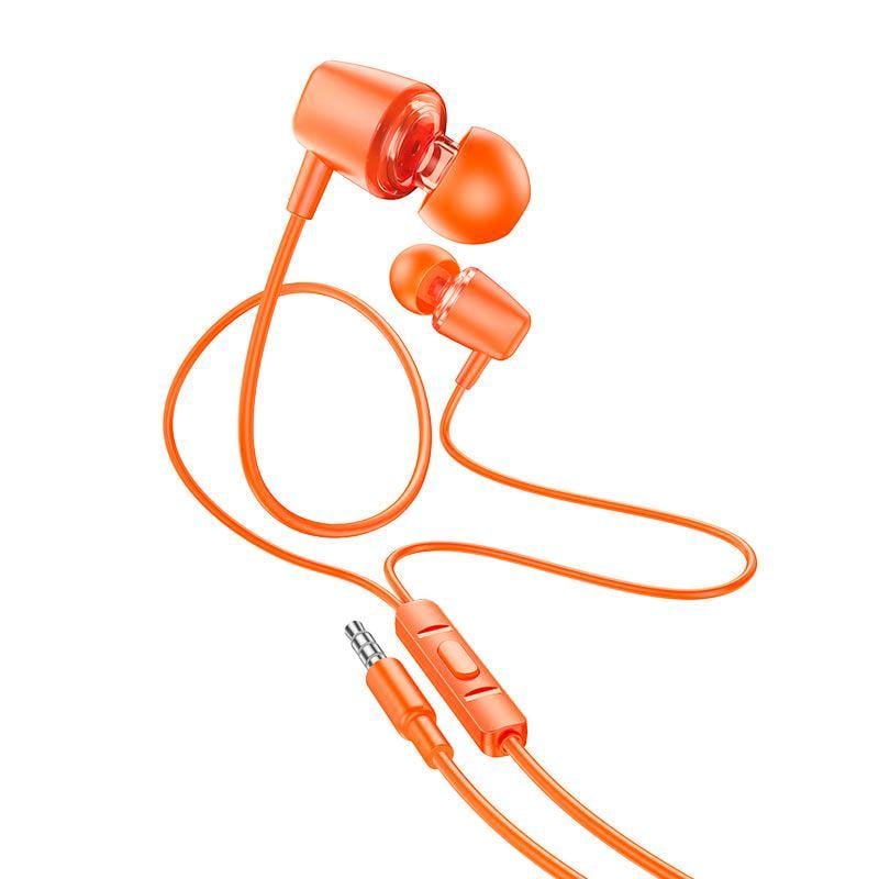 Наушники проводные Hoco Discoverer universal earphones with mic M107 Orange (574049)