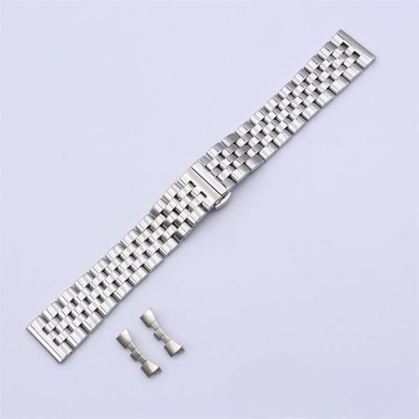 Браслет ремінець сталевий PREMIUM для годинника універсальний з прихованою застібкою 20 мм