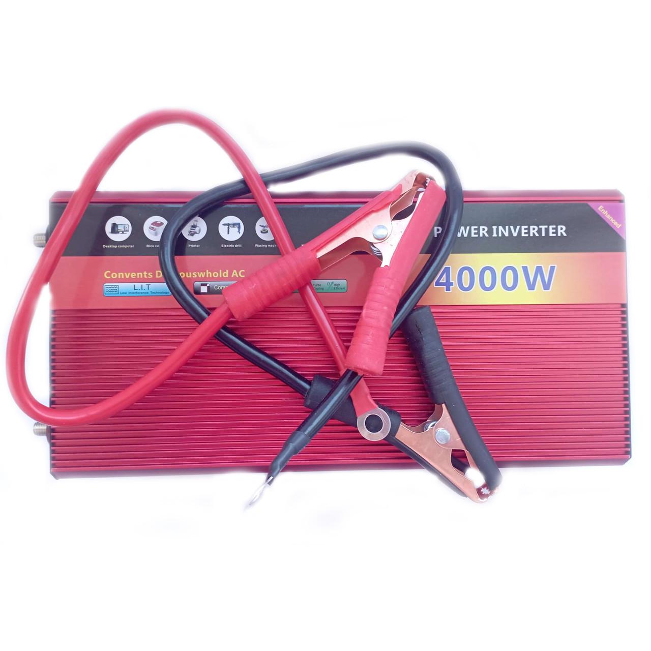 Инвертор для дома Power Inverter 4000W 001 12V-220V модифицированный синус 2 розетки - фото 2