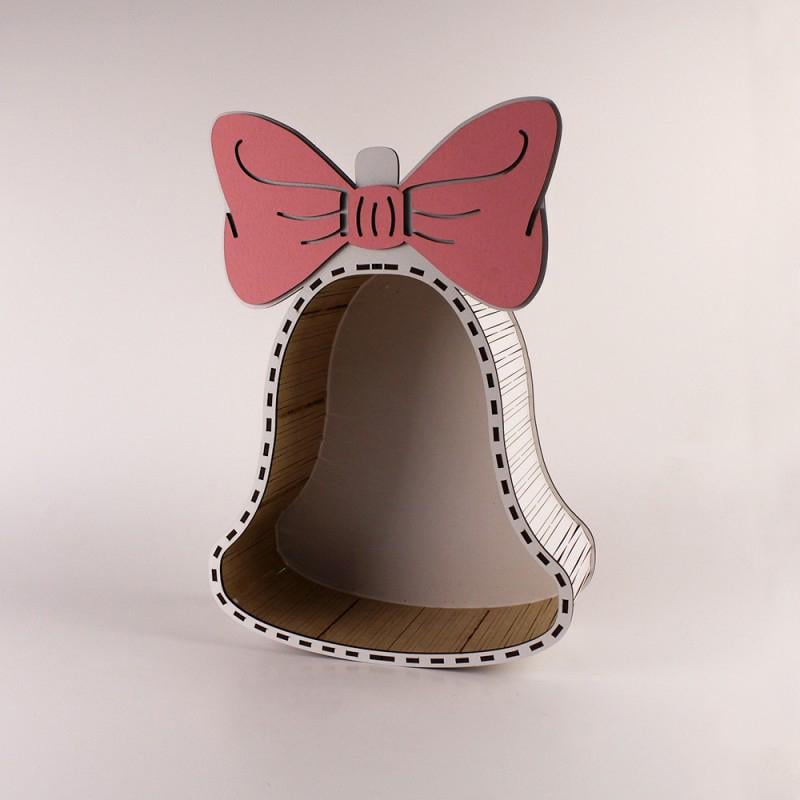 Коробка "Дзвіночок" бант без кришки Рожевий (2352)