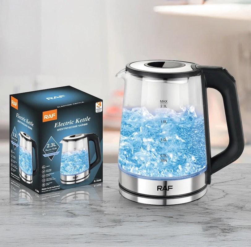 Електрочайник RAF R.7846 скляний дисковий зі скляним LED підсвічуванням - фото 2