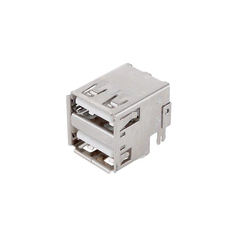 Гніздо USB-A здвоєне горизонтальне з вирізом (A150054)