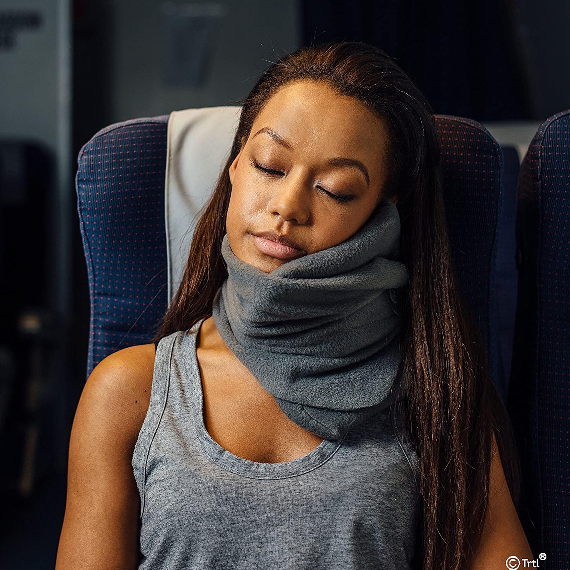 Подушка-шарф для подорожей Travel Pillow шарф для сну Сірий - фото 7