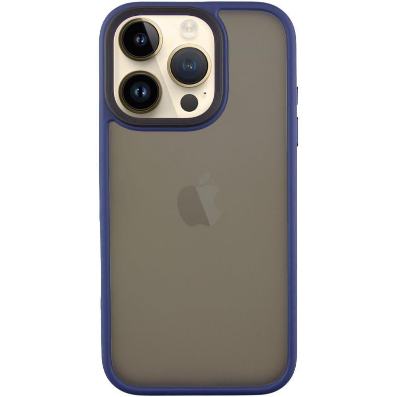 Противоударный TPU+PC чехол Metal Buttons для Apple iPhone 16 Pro (6.3") Blue