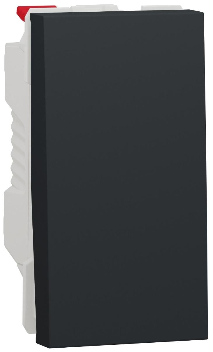 Выключатель Schneider Electric одноклавишный схема 1 10 А 1 модуль ABS-UV Антрацит (NU310154)