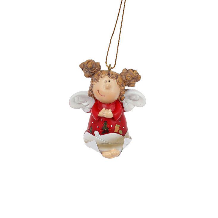 Декоративная подвеска Bonadi Мечтающий Ангел Дизайн 3 7 см Красно-белый (559-531)