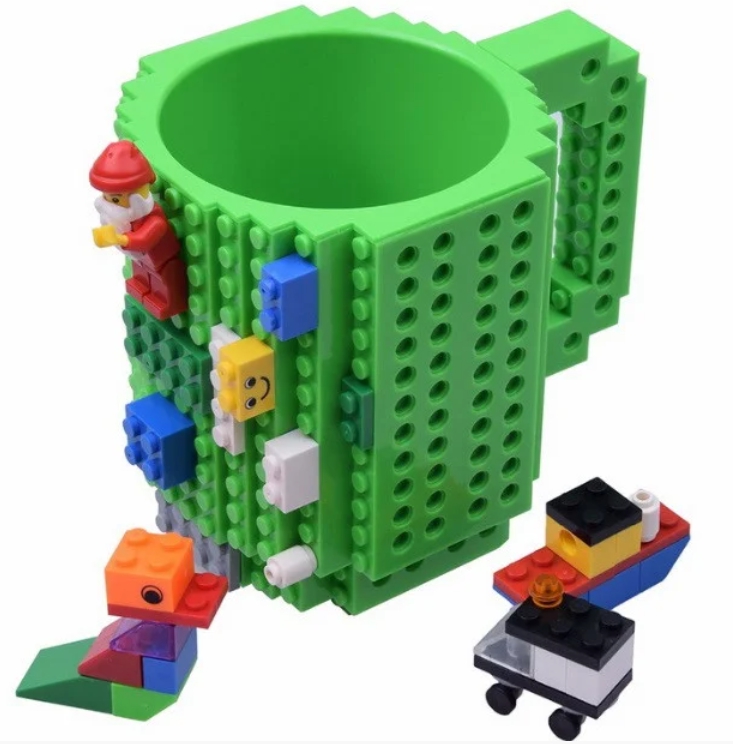 Чашка-конструктор SUNROZ в стиле "Lego" Зеленый SUN3779