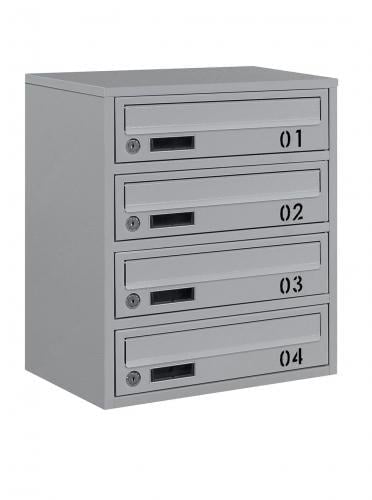 Почтовый ящик Галиндустрия E2-04-B многосекционный на 4 квартиры металлический Серый (132-119-000004771)