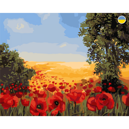 Картина по номерам ORIGAMI Украинские маки 40х50 см (LW3131)