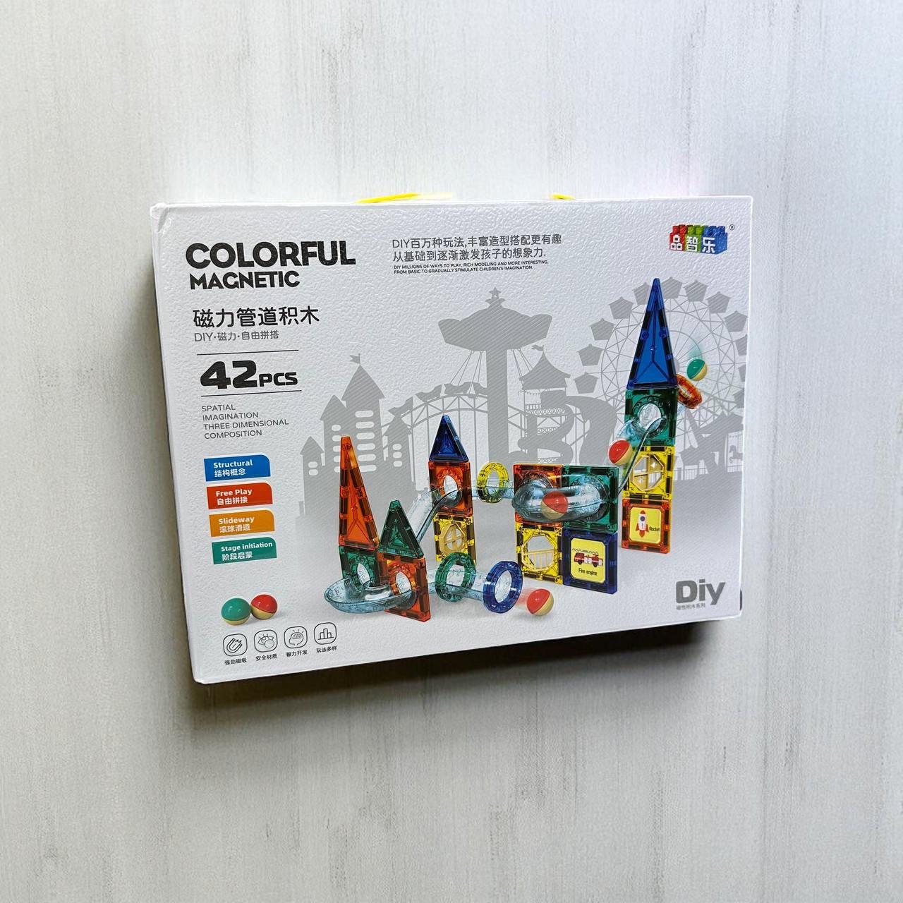 Конструктор магнітний дитячий Colorful Magnetic 3D набір гірки 42 деталі (2770787843)