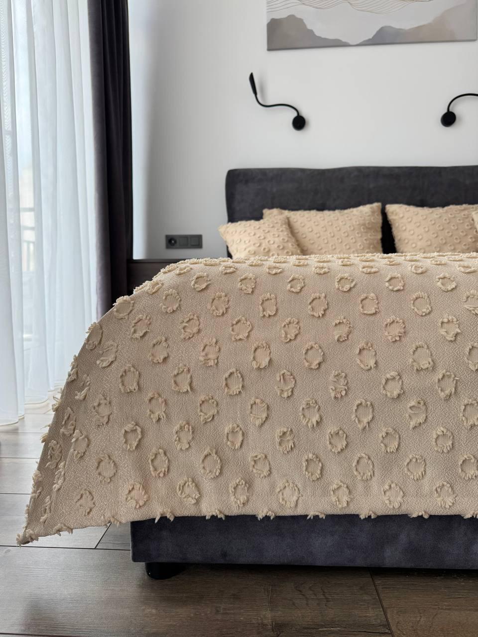 Покривало Інгрід 120x250 см Бежевий (22899-4-120x250cm) - фото 1 Покривало Інгрід 120x250 см Бежевий (22899-4-120x250cm) - фото 1