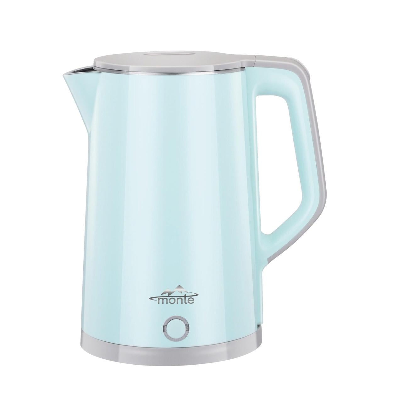 Электрочайник Monte MT-1826 1,7 л 1500 Вт двойные стенки цельная колба Blue