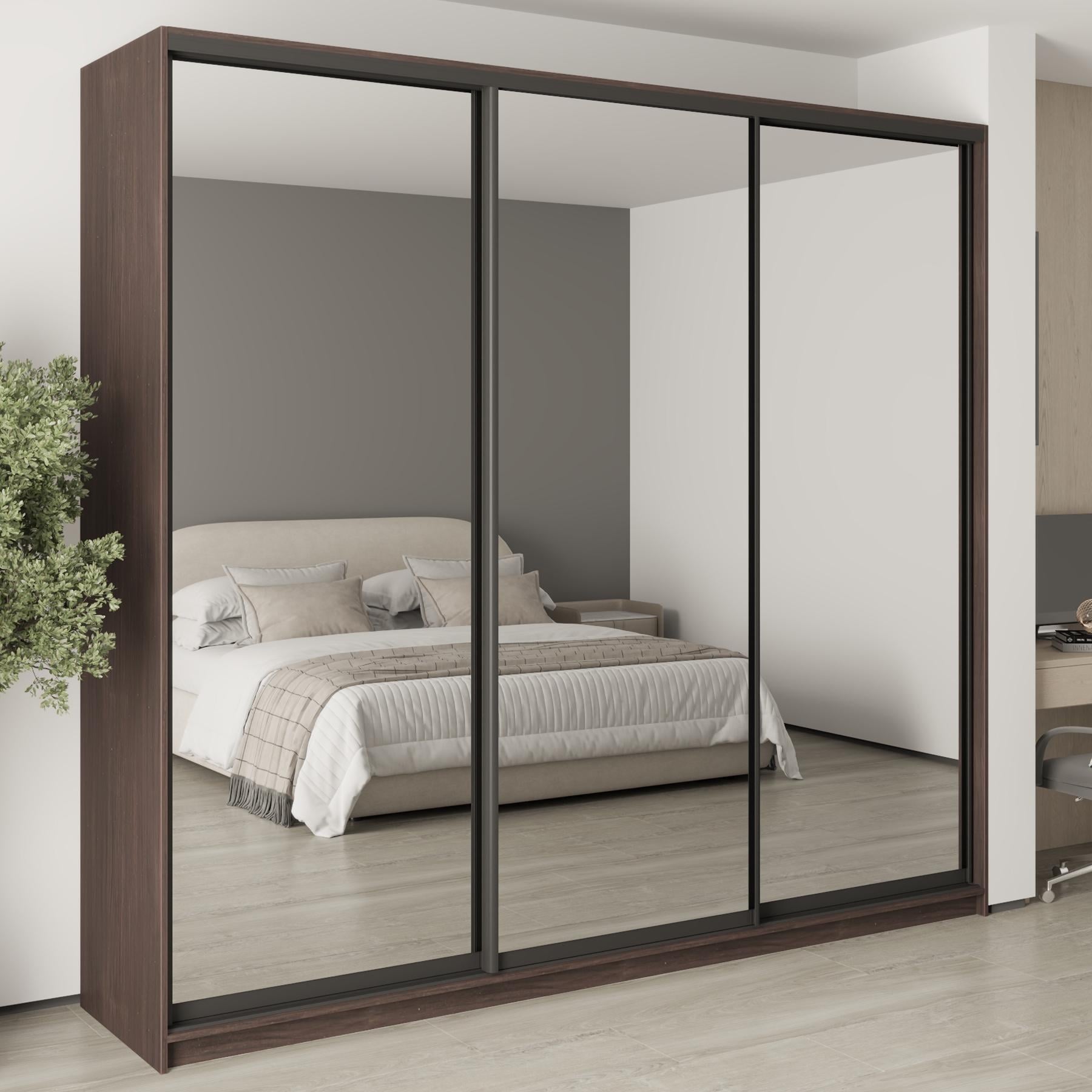 Шкаф-купе трехдверный MebelStar Комбо BG 3 зеркала 260x45x240 см Дуб ристрето (MBS-9896) Шкаф-купе трехдверный MebelStar Комбо BG 3 зеркала 260x45x240 см Дуб ристрето (MBS-9896)