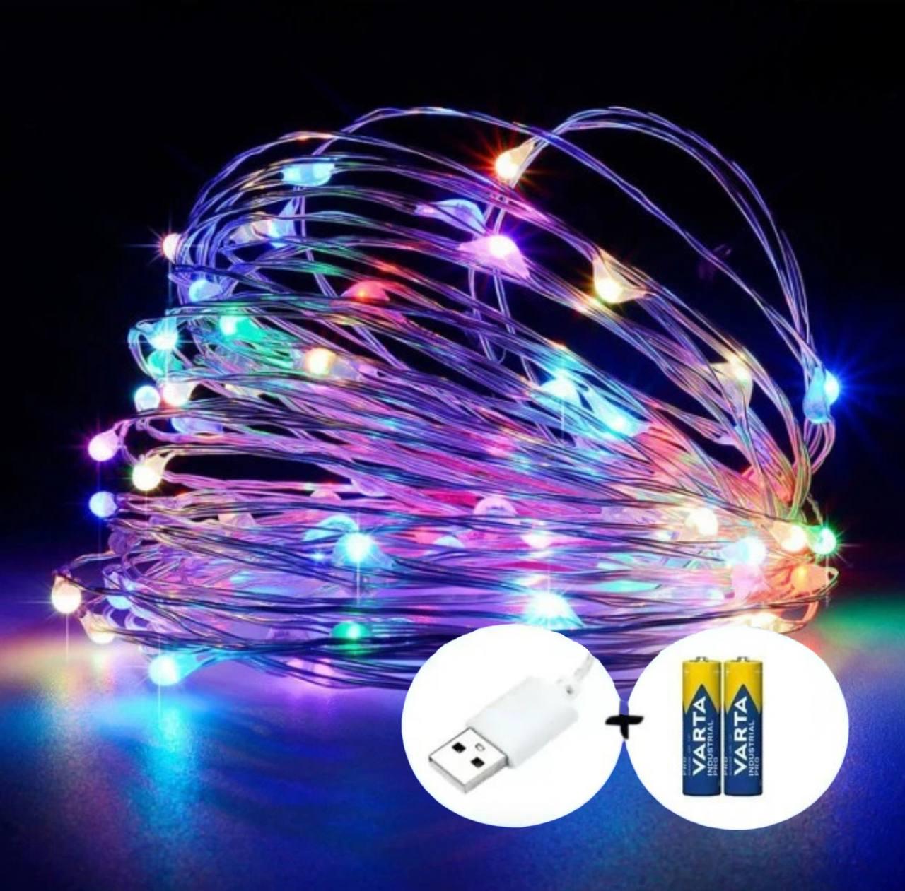 Гирлянда нить Роса 30 LED 3 м на батарейках/USB Разноцветный (ca26ffff) - фото 2 Гирлянда нить Роса 30 LED 3 м на батарейках/USB Разноцветный (ca26ffff) - фото 2