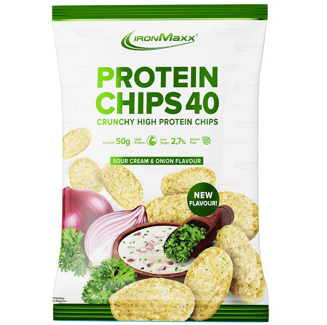 Заменитель питания IronMaxx Protein Chips 40 50 г Сметана с луком