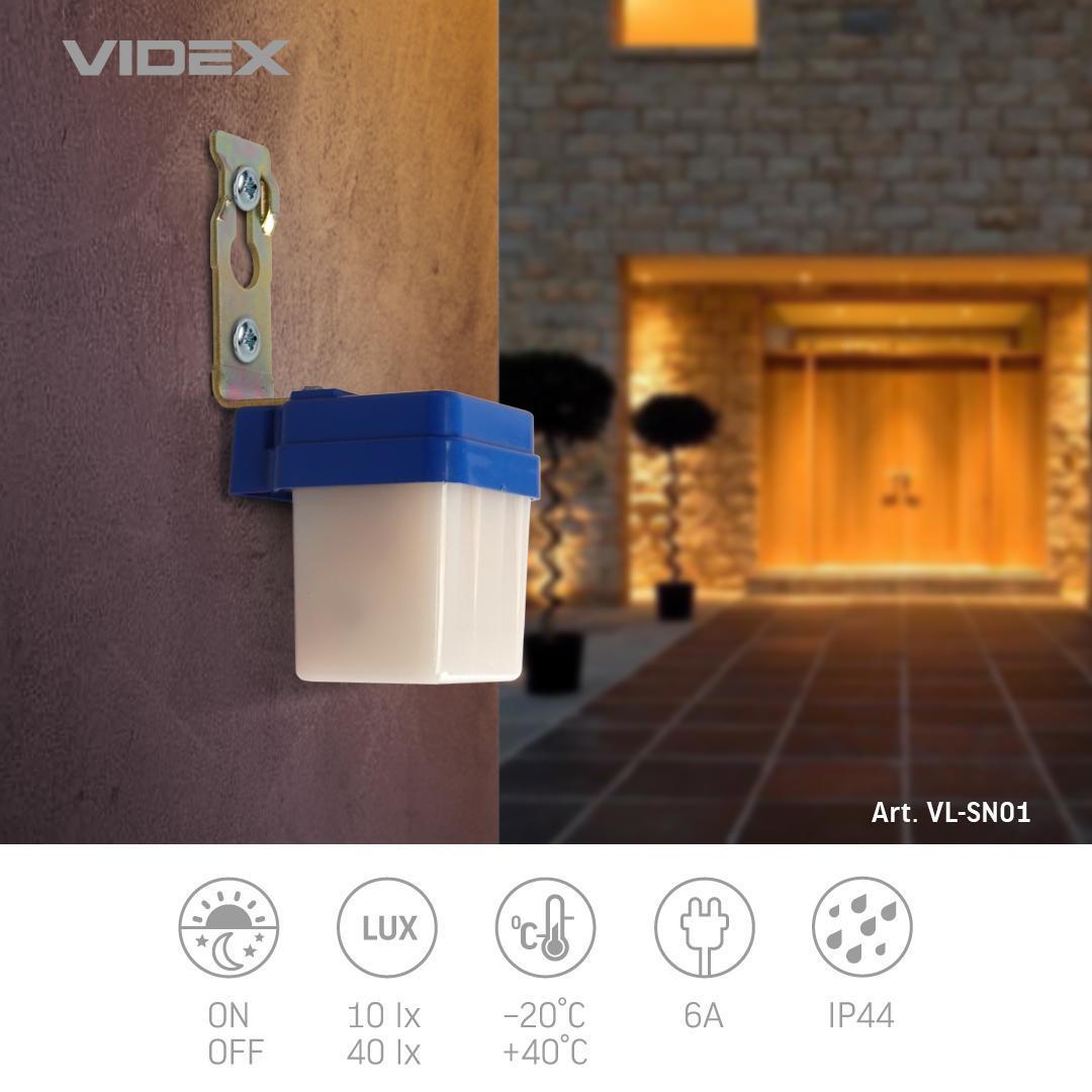 Датчик освещенности фотометрический Videx VL-SN01 6A Белый (25889) - фото 3