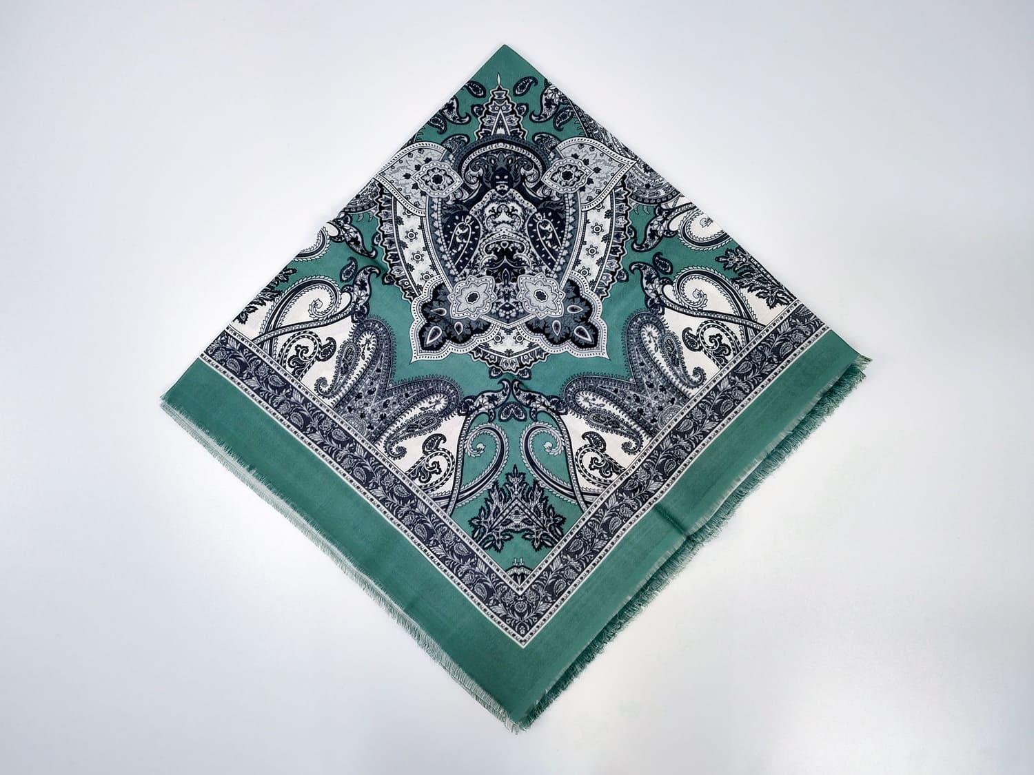 Платок с узором 80x80 см Зеленый (ХустM281)