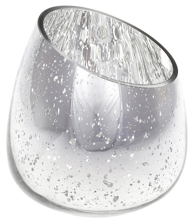 Подсвечник Aiken Антик стеклянный 12х12 см Серебристый