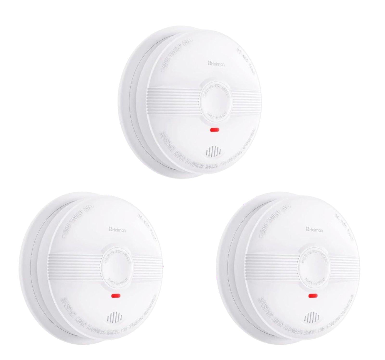 Детектор дыма HEIMAN с 10-летним сроком эксплуатации батареи 3 шт.