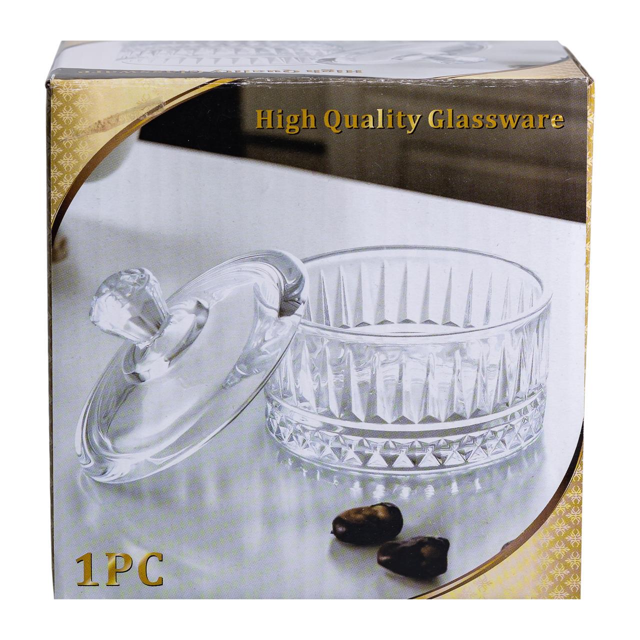 Цукерниця з кришкою скляна 10 см Сірий (6024) - фото 6 Цукерниця з кришкою скляна 10 см Сірий (6024) - фото 6