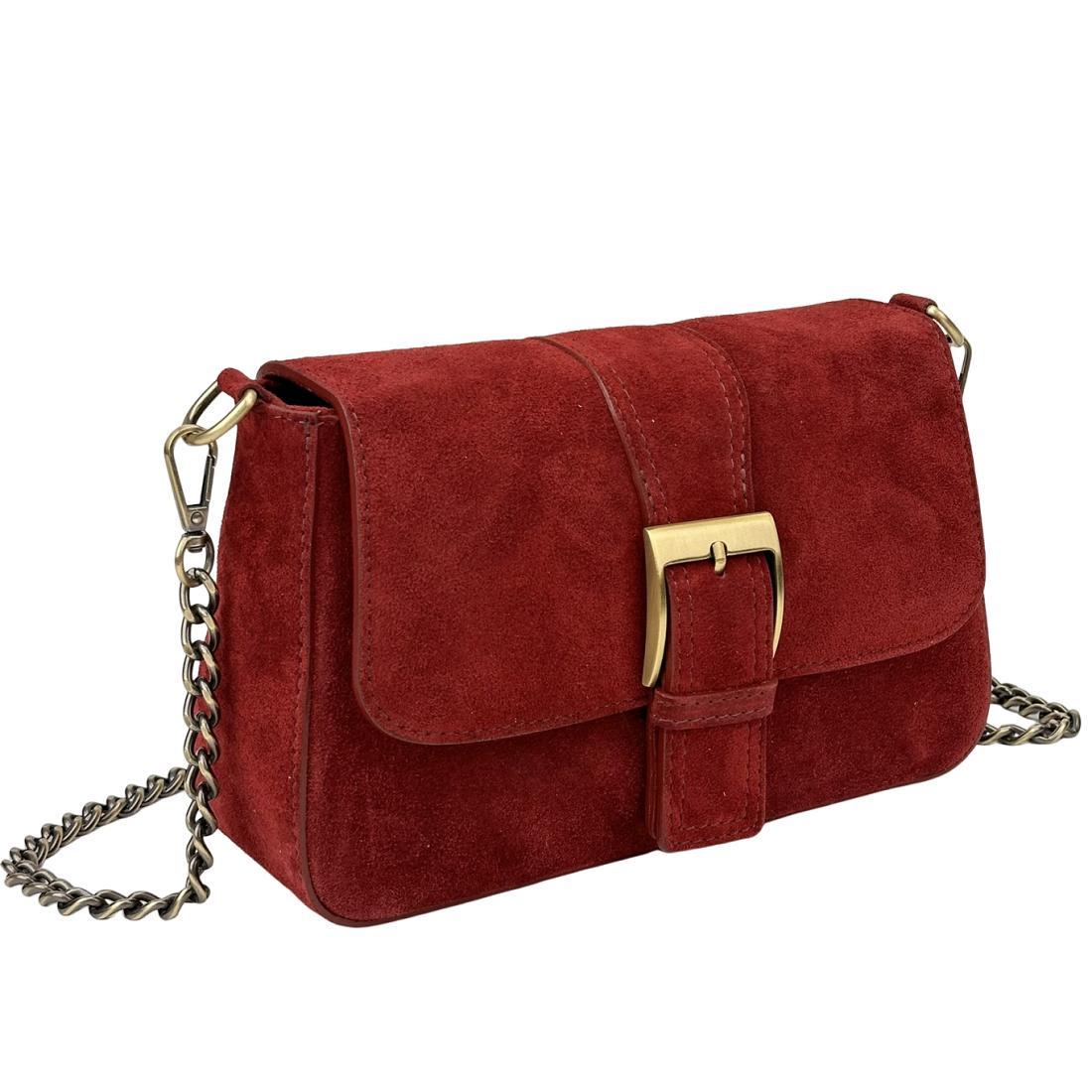 Сумка женская замшевая Firenze Italy F-IT-012BO с цепочкой Бордовый (2656558932)