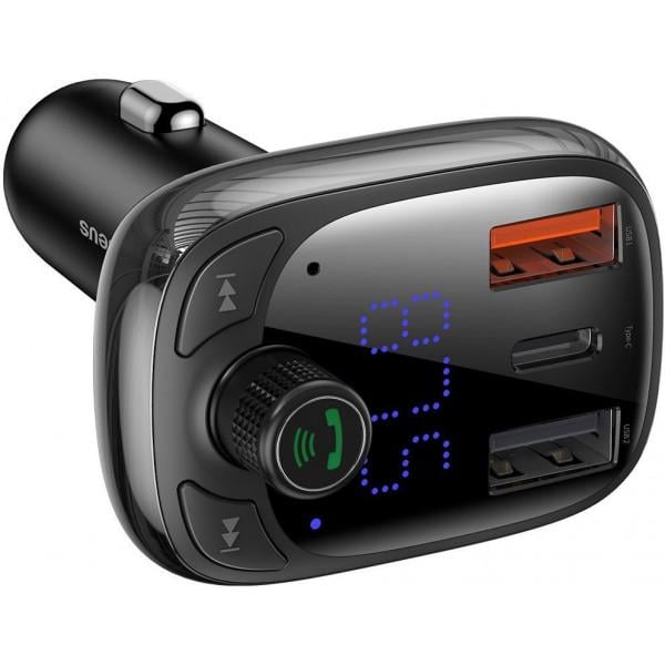 FM-трансмітер Baseus T-Typed MP3 Car Charger S-13 Black (CCTM-B01 CH) - фото 1