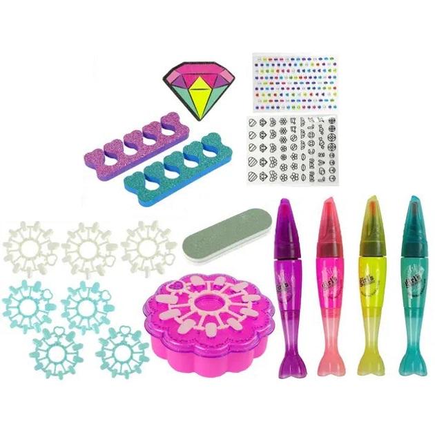 Игровой набор маникюрный накладные ногти/лаки/пилочки Multicolor (161802)