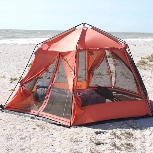 Туристическая беседка-палатка Tramp Lite Mosquito 4,3х3,7х2,25 м Оранжевый - фото 5