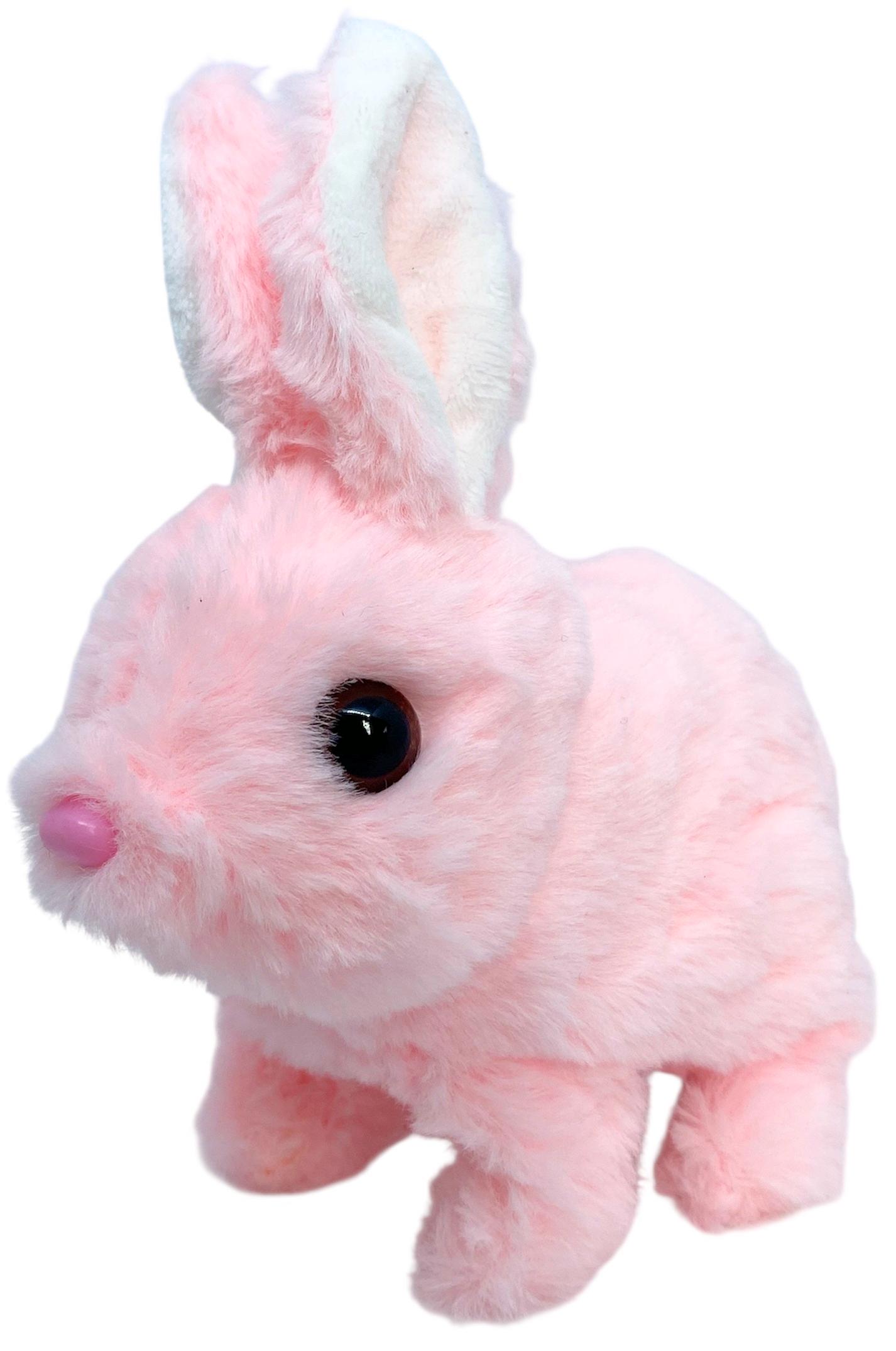 Іграшка інтерактивний зайчик рухається пригає зі звуковими ефектами Рожевий